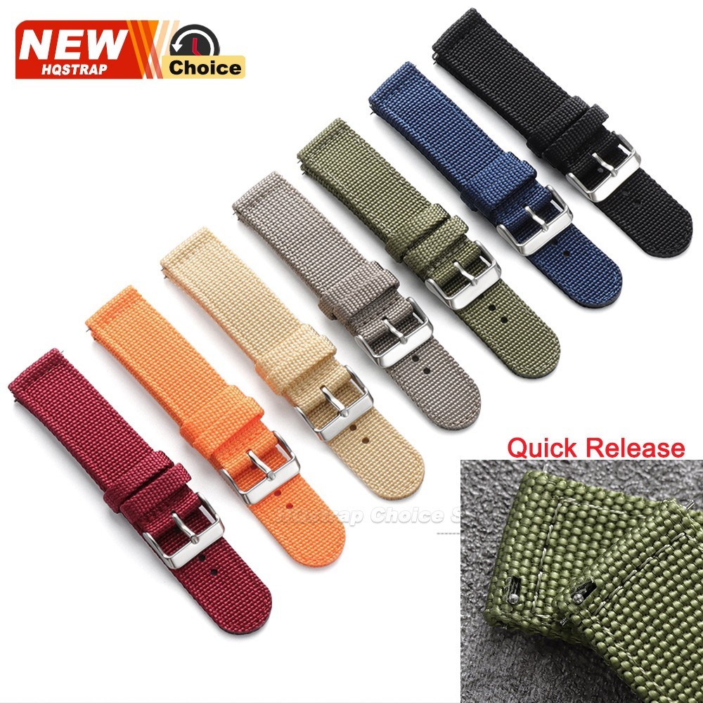High Quality Nylon Watch Band Canvas Watch Strap Single Pass 18mm 20mm 22mm
