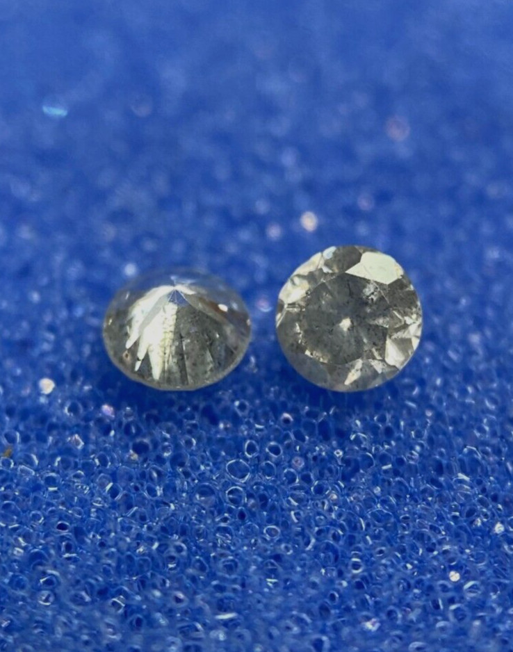 Salt Pepper Natural Diamond 2 Pcs 1.5MM Round Diamond – New Buyer Trial Listing