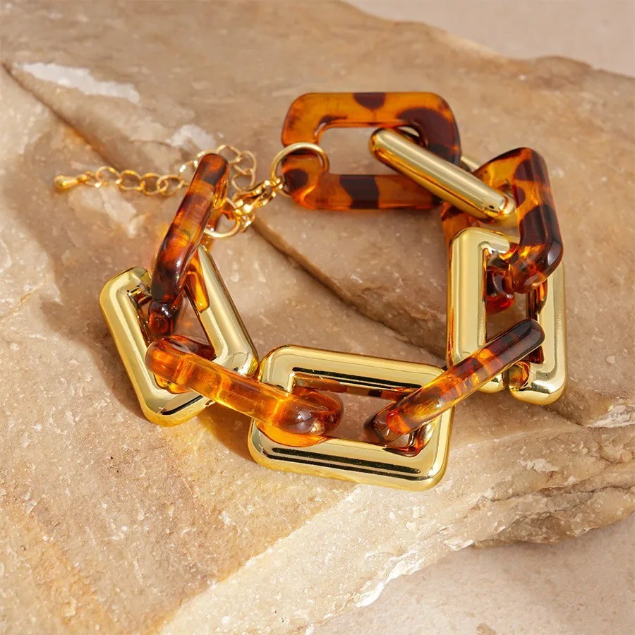 Elegant Style Linked Chain Necklace Set Geometric Pattern Alloy Pendant Lobster