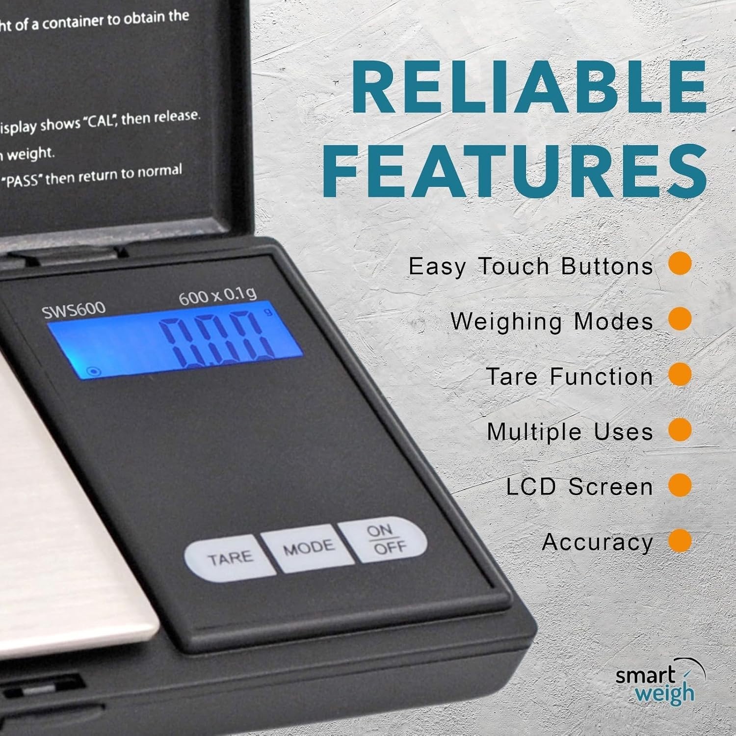 Elite 600g x 0.1g Pocket Digital Scale – Backlit Design for Jewelry & Nutrition