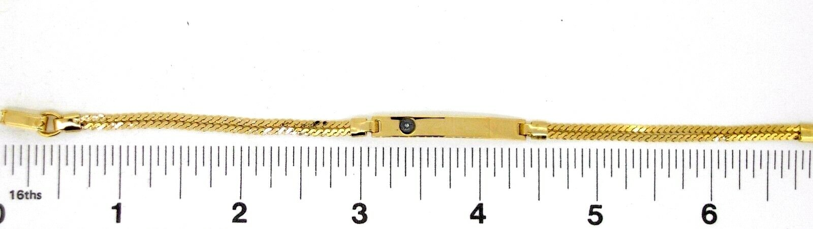 Bracelet Lang gold filled double Serpentine chain ID identification with diamond