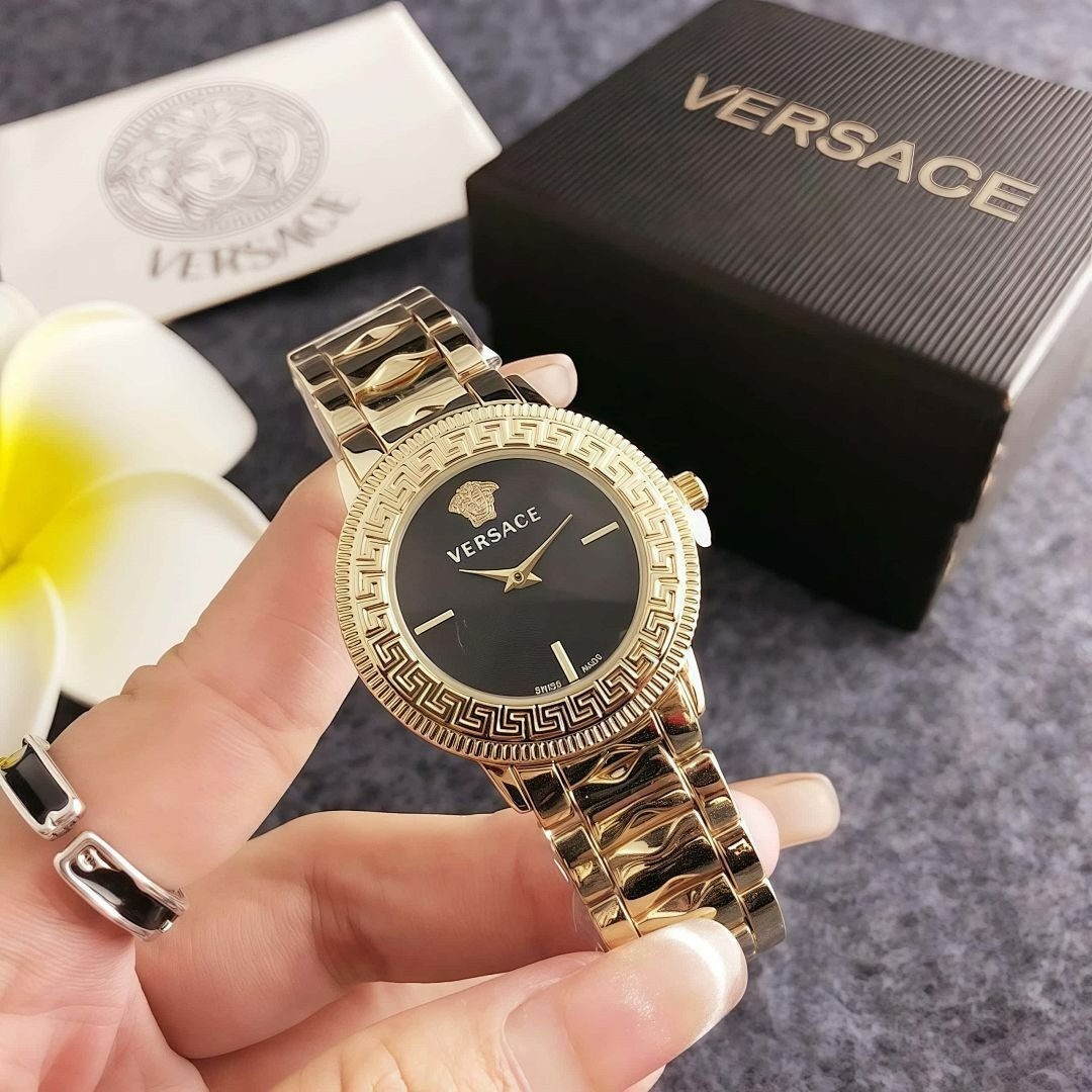 Versace 31mm Quartz Watch – Classic Alloy Wristband with Box