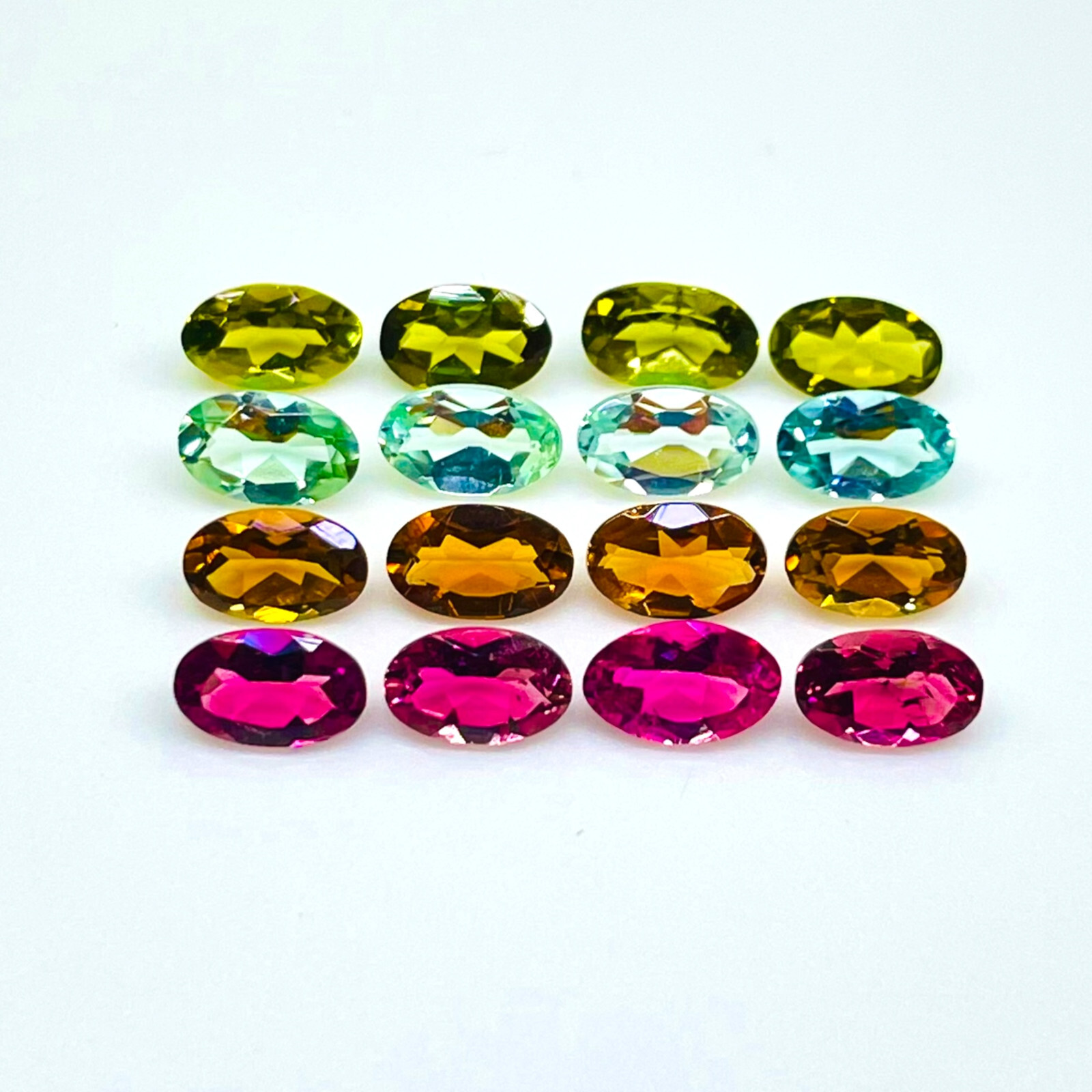 VVS 24 Pcs Natural Multi Tourmaline 5x3mm Oval Cut Loose Untreated Gemstones