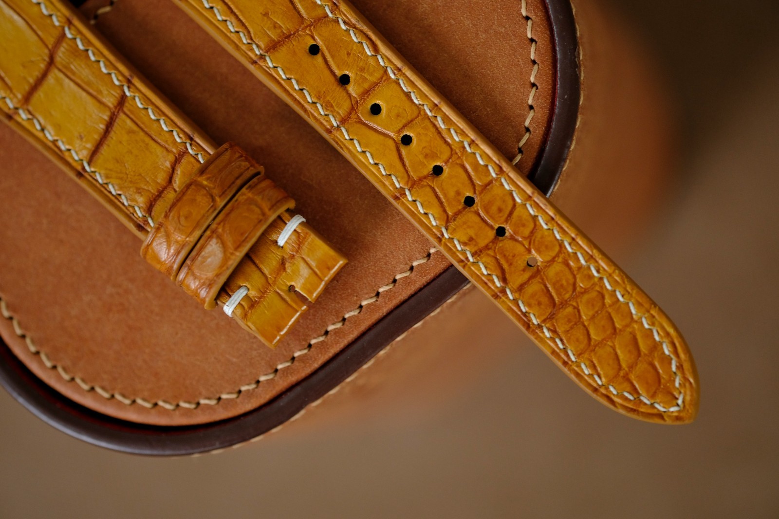 Very thin light brown watch strap watch band size 20/16 (or any size)