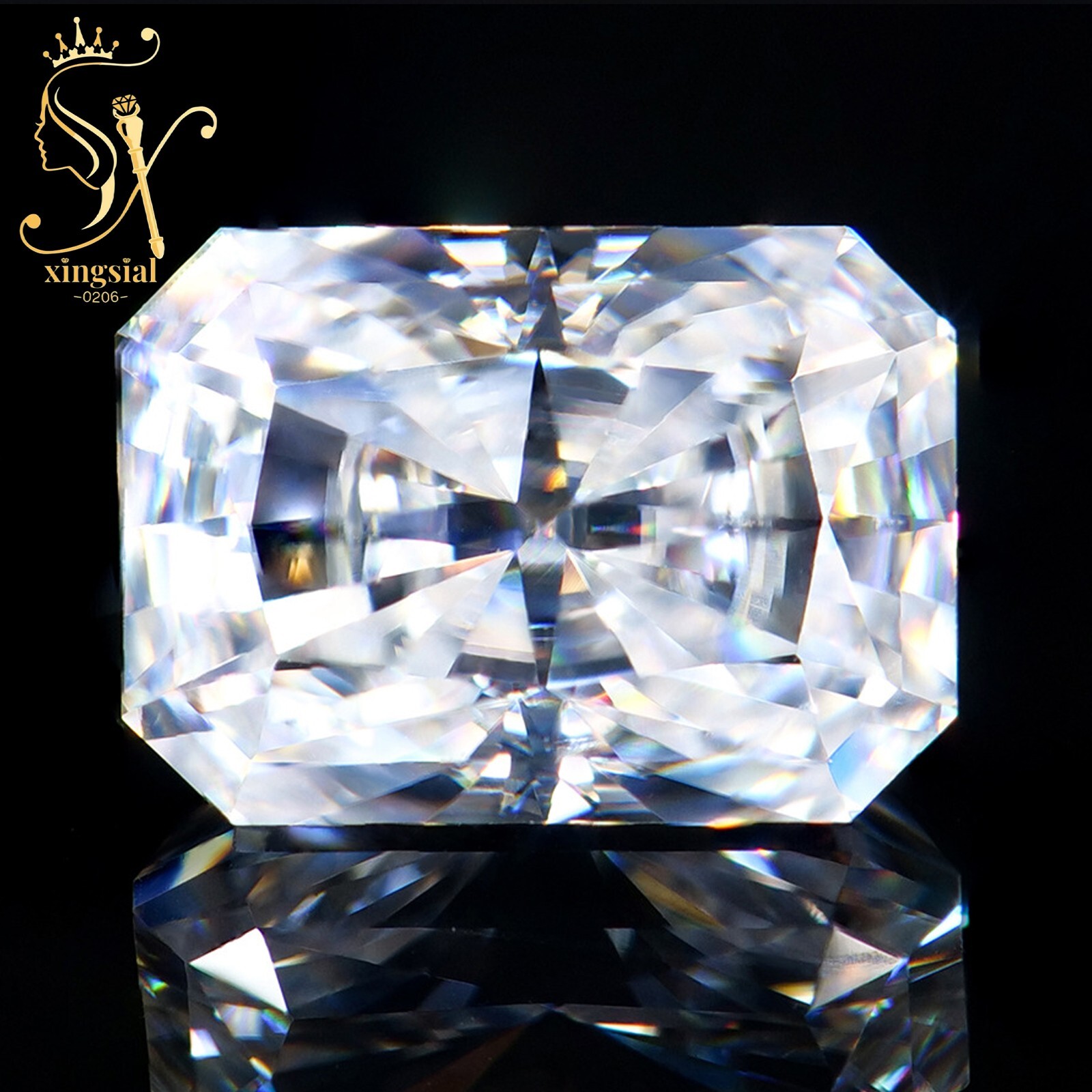 0.5ct~5CT Loose Moissanite Stone Radiant Cut Gemstones For Ring With Certificate