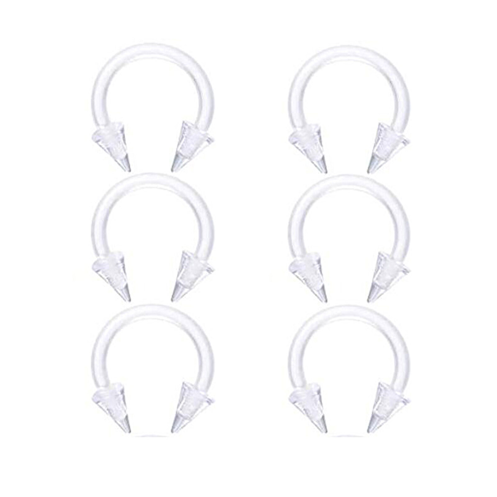 10-108PC Clear Piercing Kit Acrylic Nose Nipple Belly Ring Ear Lip Stud Retainer
