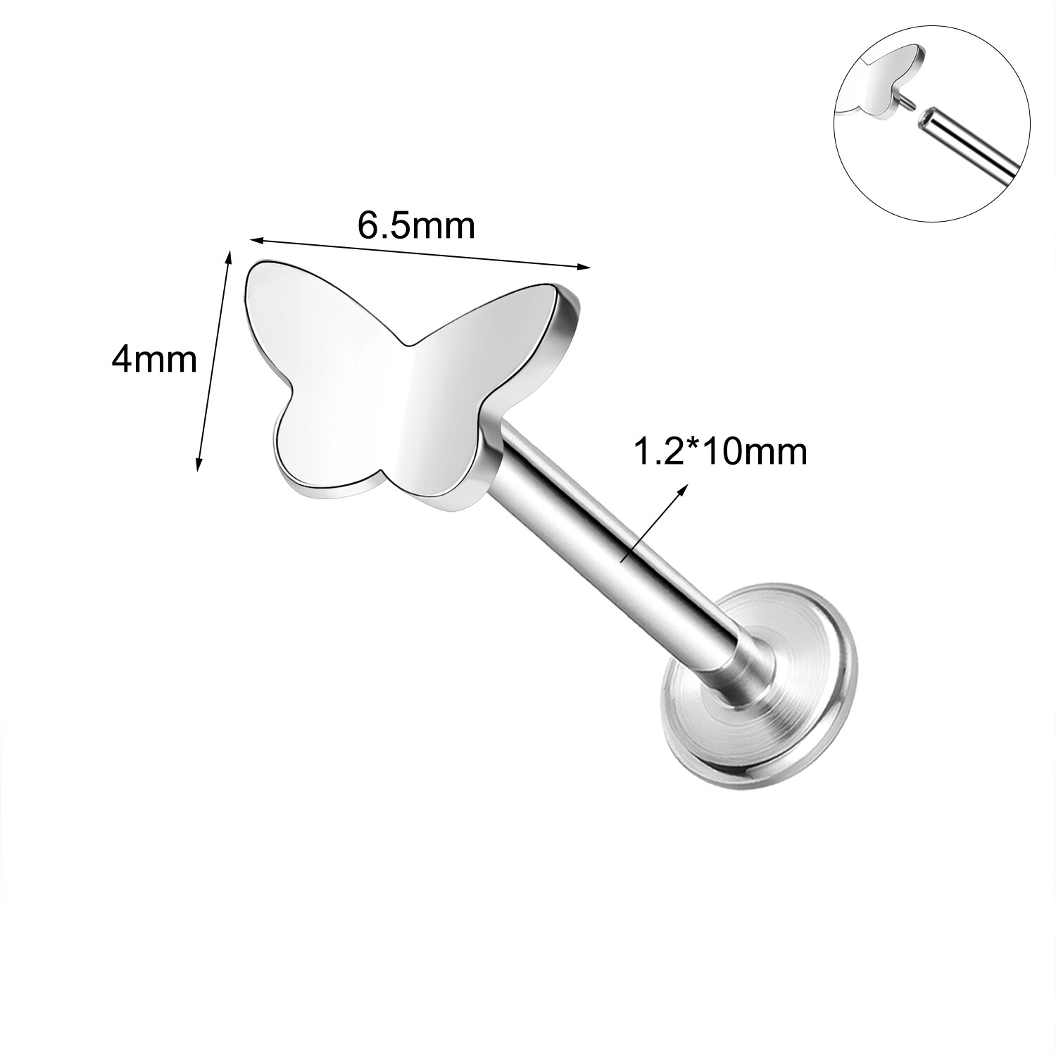 16g Stainless Steel Labret Lip Studs CZ Tragus Earrings Medusa Monroe Piercing