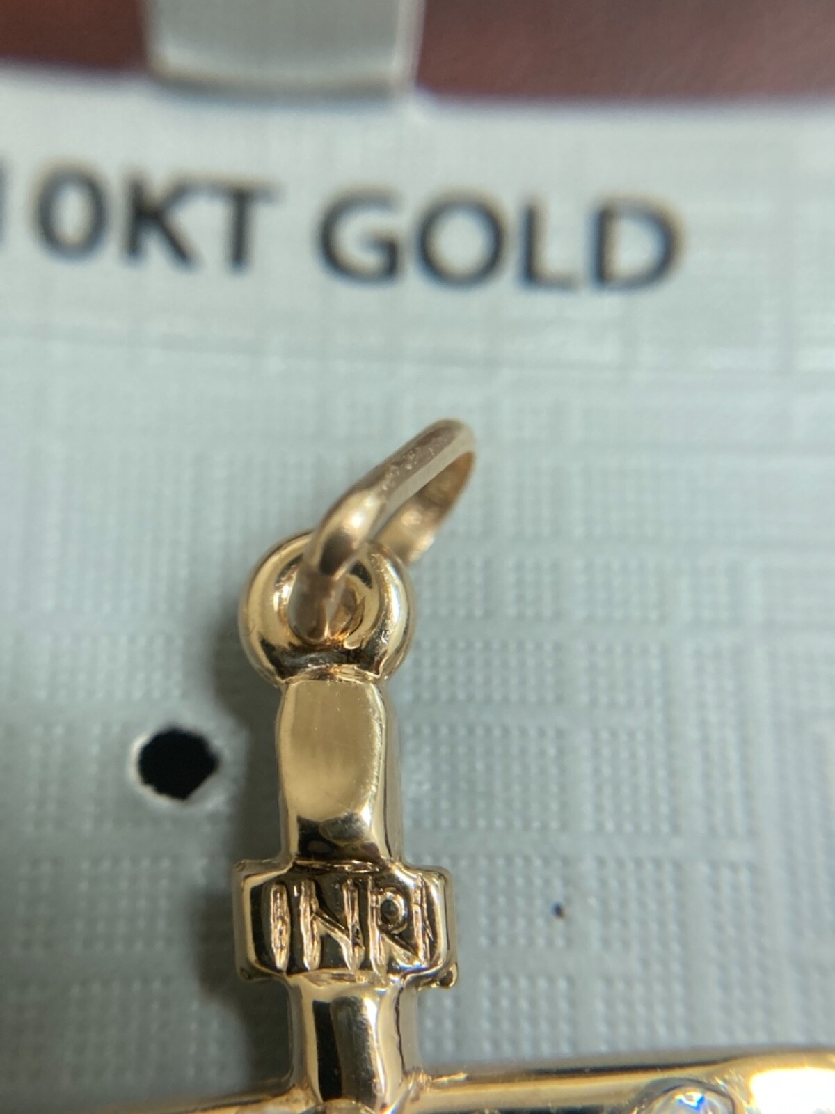 10K Yellow White Gold Solid INRI Crucifix Jesus Cross Pendant BRAND NEW USA