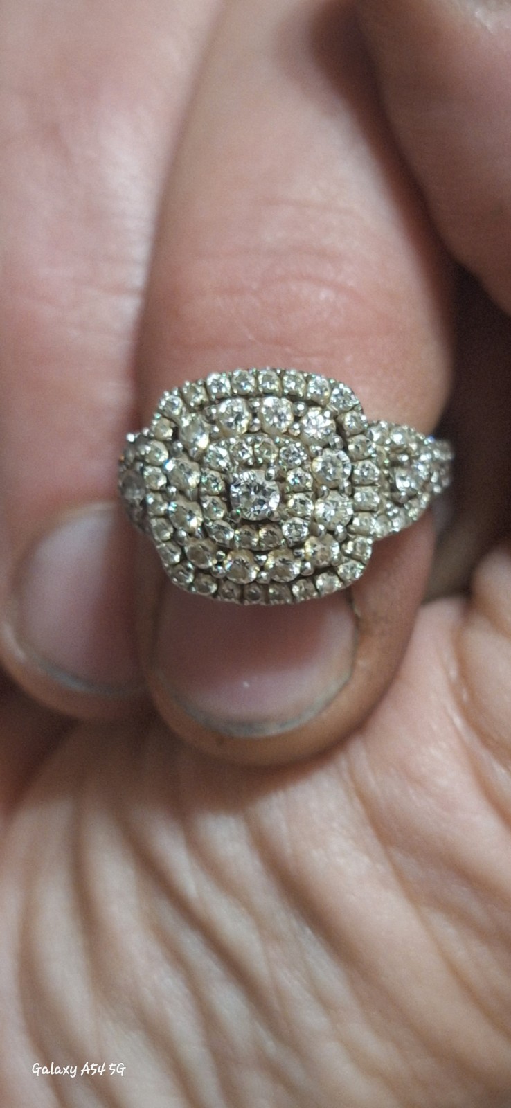 RL 14K White Gold With Helzberg Lab Generated Diamonds At About 3-Karets size8