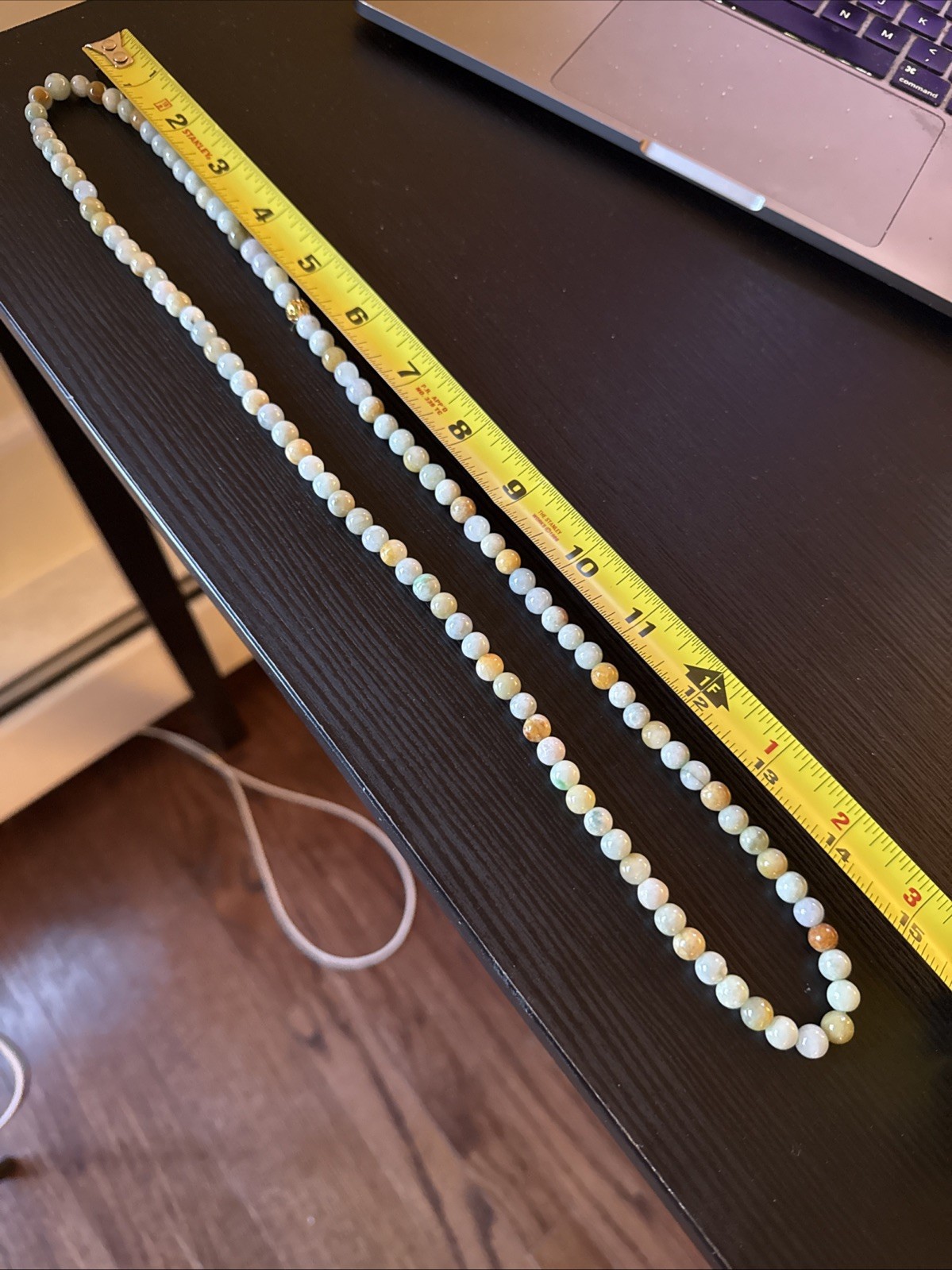 Untreated Grade A Myanmar Jadeite Bead Necklace 純天然翡翠A貨 老坑糯冰多包超长项链 7.6 Mm