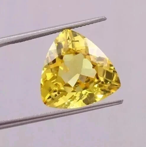 AAA Natural 16.40 Ct Ceylon Yellow Sapphire Loose Trillion Certified Gemstone
