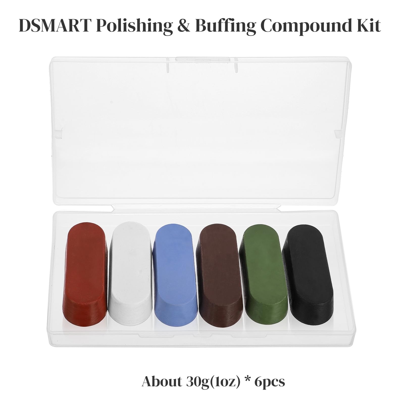 DSMART Metal Polishing Buffing Compound Sets 6oz (1oz* 6Pcs) Polish Rouge Bar