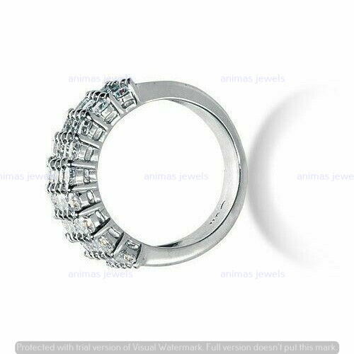 5 CT Round Moissanite Wedding Anniversary Band Ring Real 925 Sterling Silver