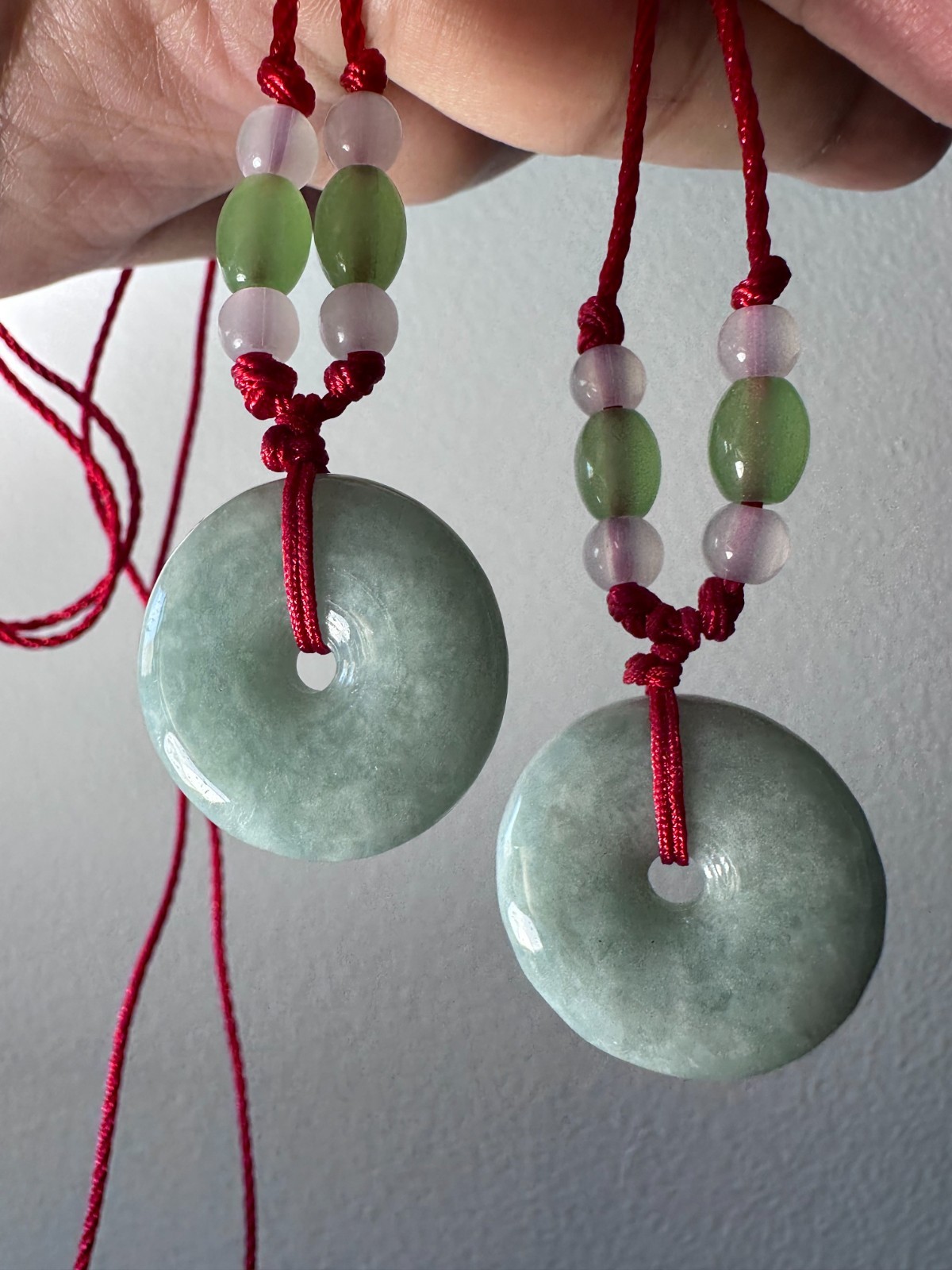 Green Jadeite Peace Buckle Pendant Necklace 24.7mm