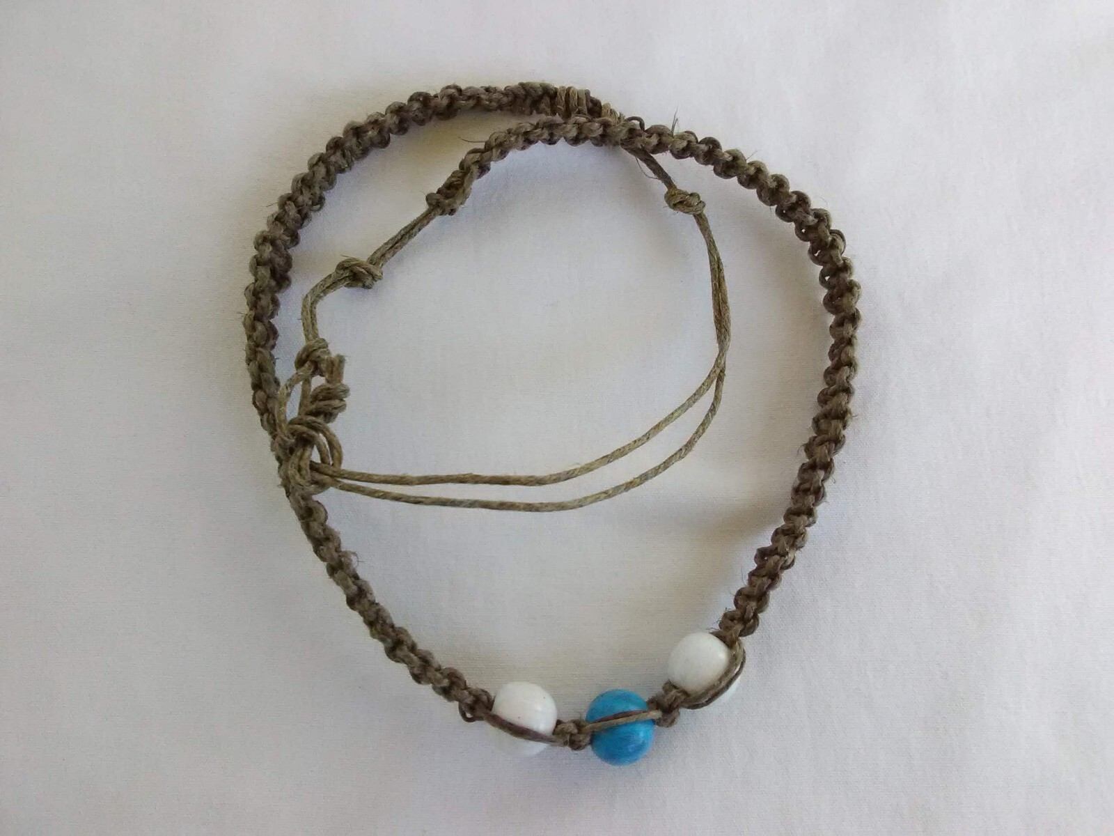 HEMP SURFER Hippie Beaded NECKLACE 24″ Unisex Macrame US Gift Seller New