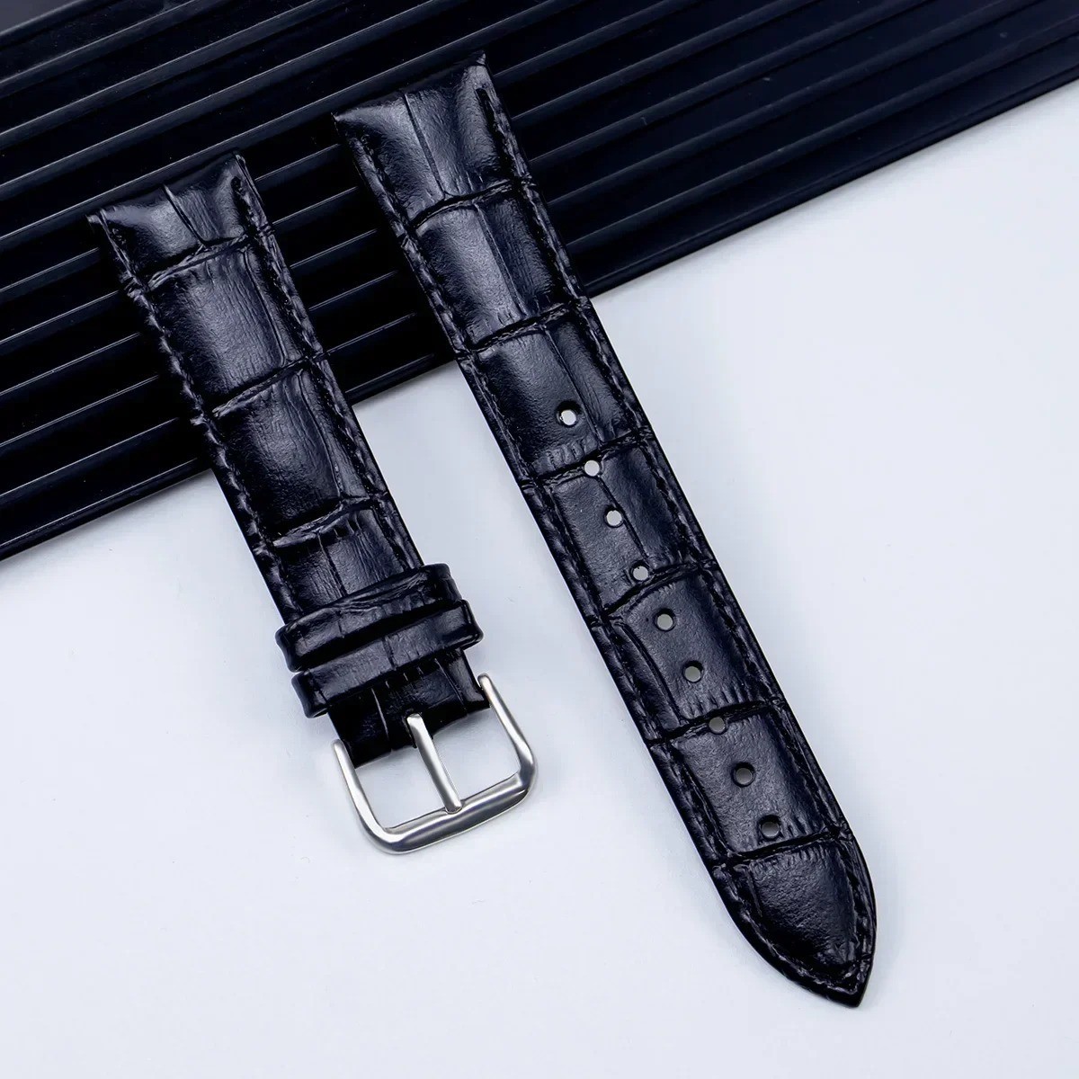 Leather Watch Band Strap 12 14 16 18 20 22 24mm Stainless Steel Buckle