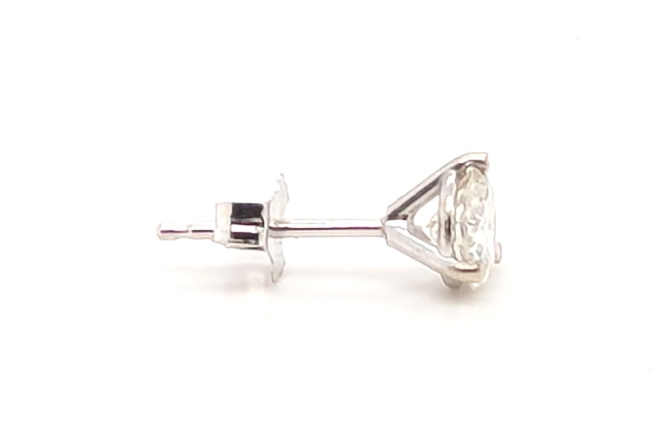 Diamond Single Stud Earring Mined .50ct E-F SI1 14K White Gold 3 Prong