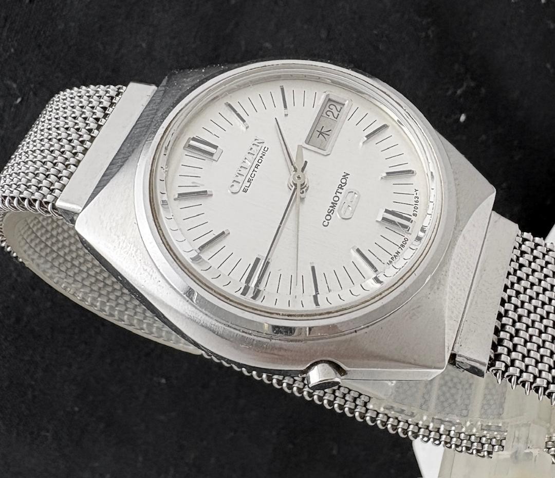 Citizen Cosmotron Quartz Mens Watch 37x40mm wrist 19cm/7.5in