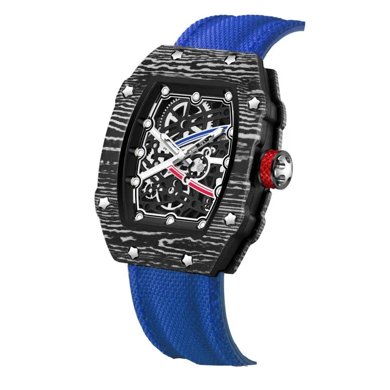 Ultra-Thin Wine Barrel Shaped Quartz Watch Nylon Strap Waterproof Casual Watch