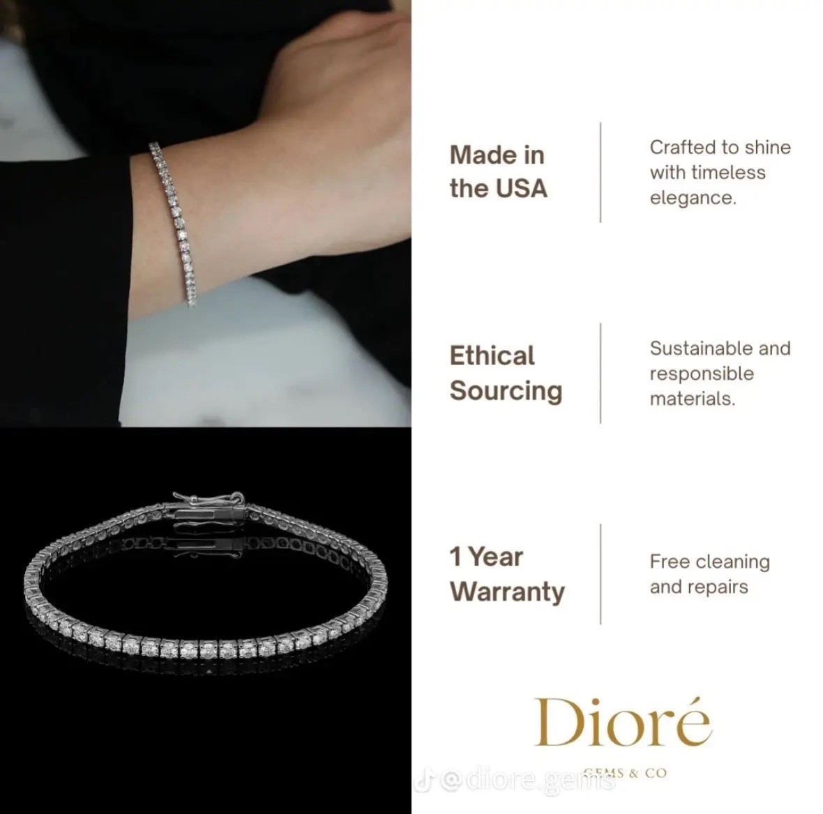 50% OFF VALENTINES DEAL | 2mm REAL Moissanite Tennis Bracelet | 6.5 in