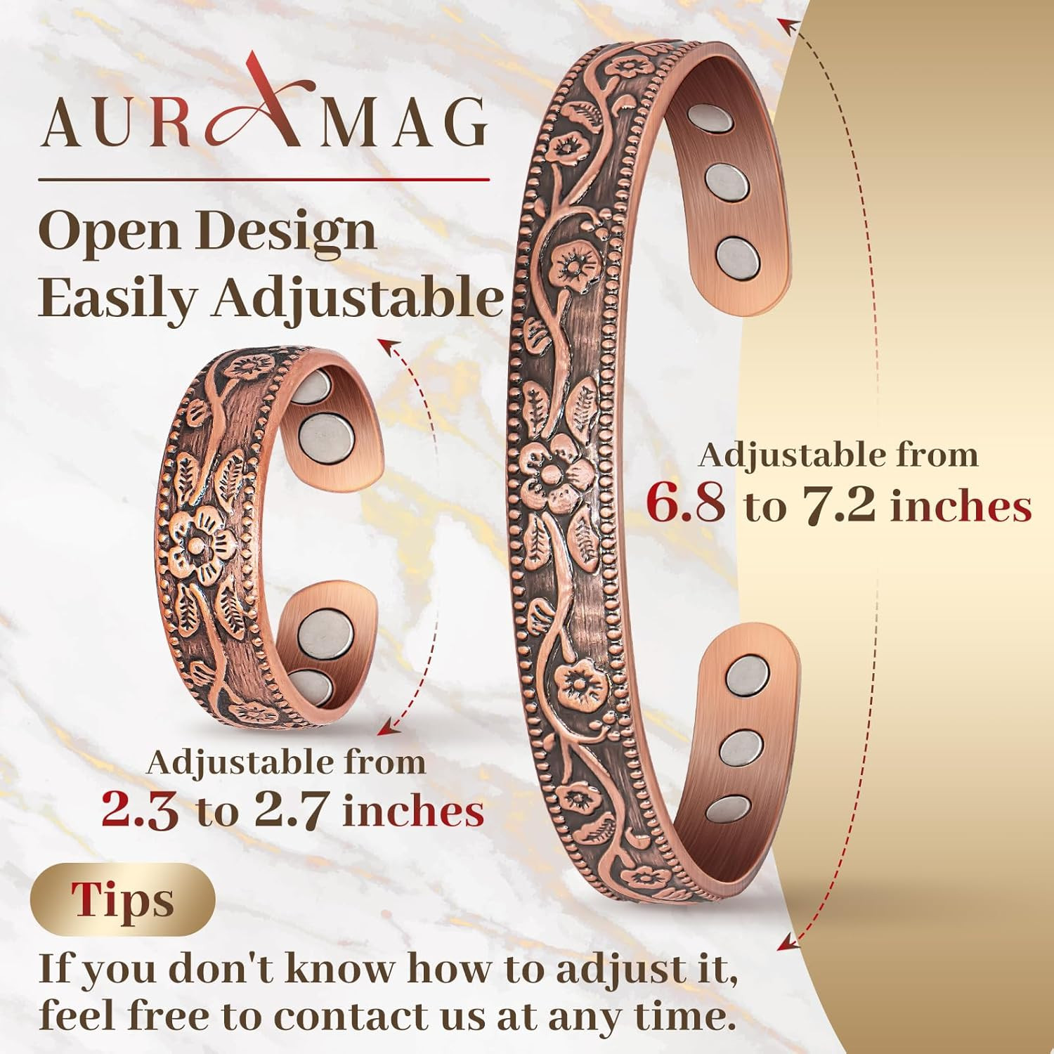 Copper Bracelet & Ring for Men & Women, Arthritis Pain Relief Magnetic
