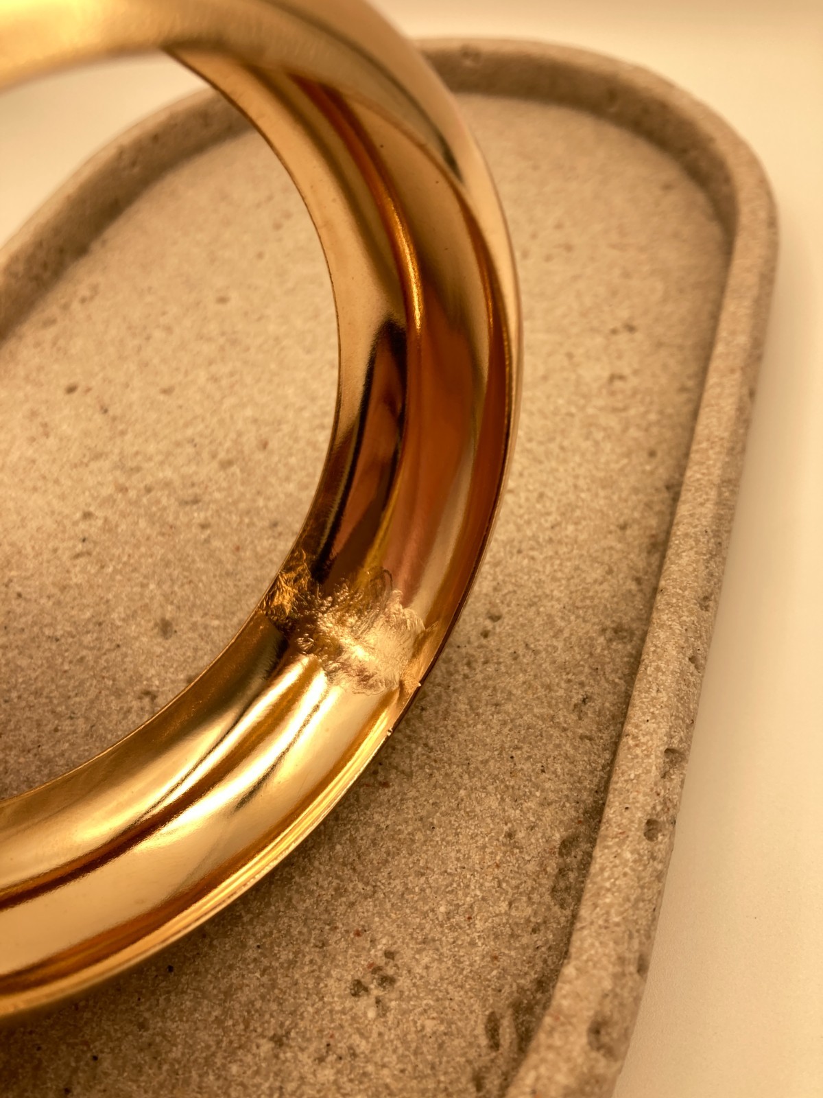 Gold Tone Domed Bangle Bracelet Wide Polished Couture Glossy Statement Chunky