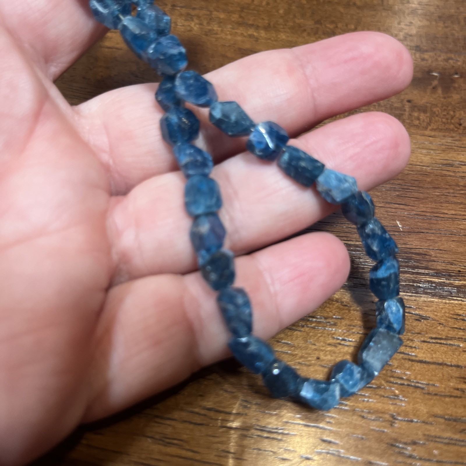 Deep Blue 8-12 mm Vintage Gemstone Beads 12in Strand