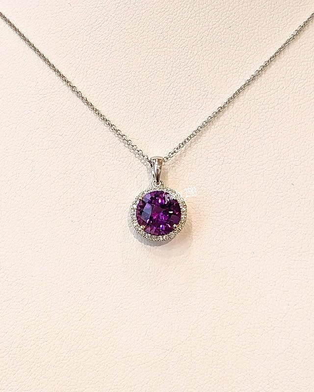 Women Simulated Diamond Dainty Round Pendant For Party Wear Free 18″ Chain925