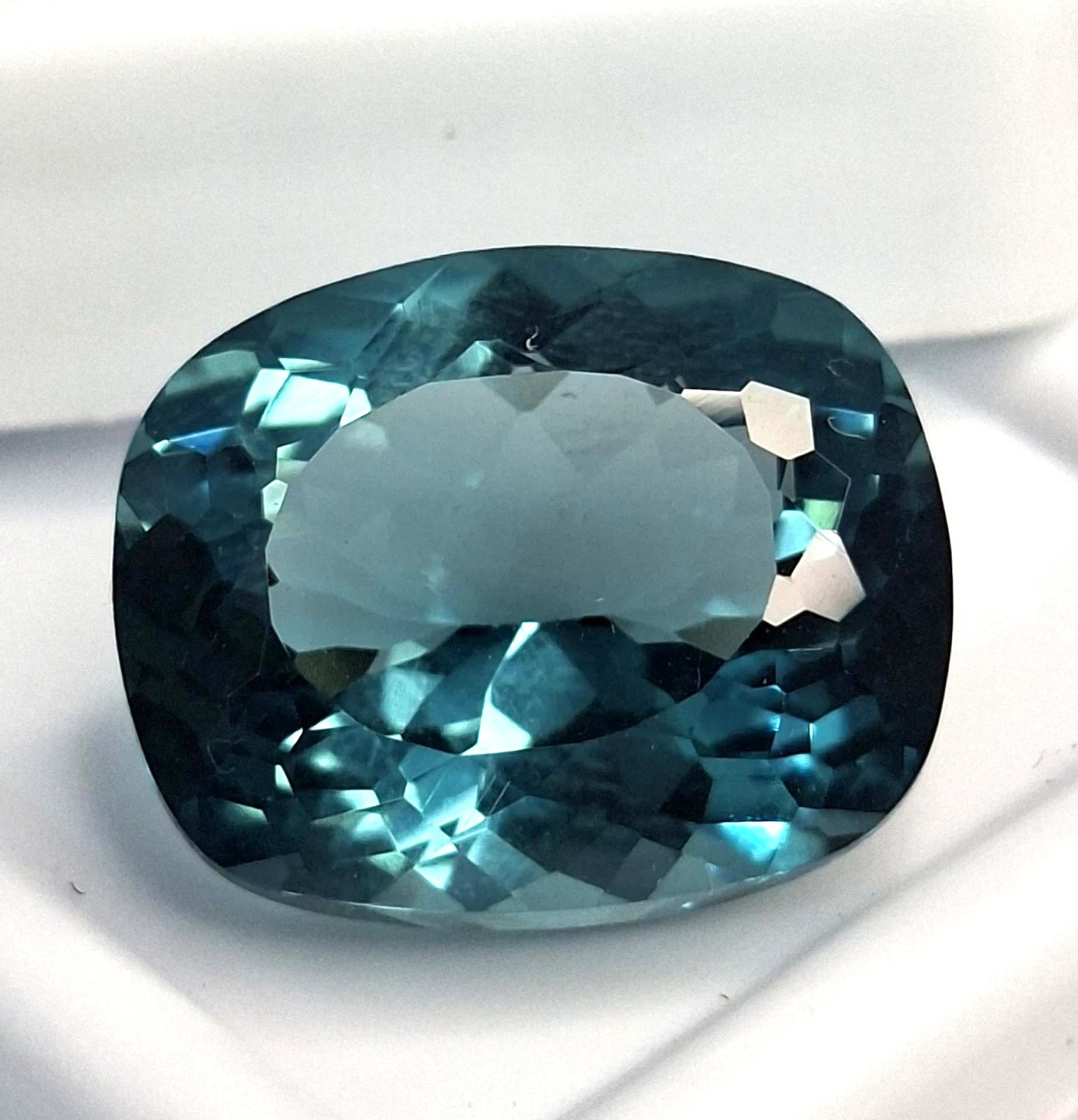 Exquisite Greenish Blue Tourmaline 10-12 Ct Natural Cushion Cut Certified Loose