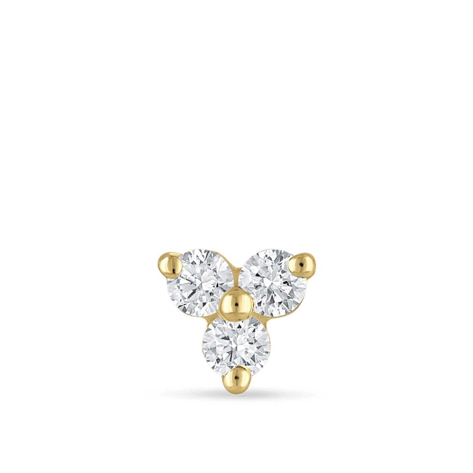 925 Sterling Silver Trinity Moissanite Helix Conch Cartilage Stud