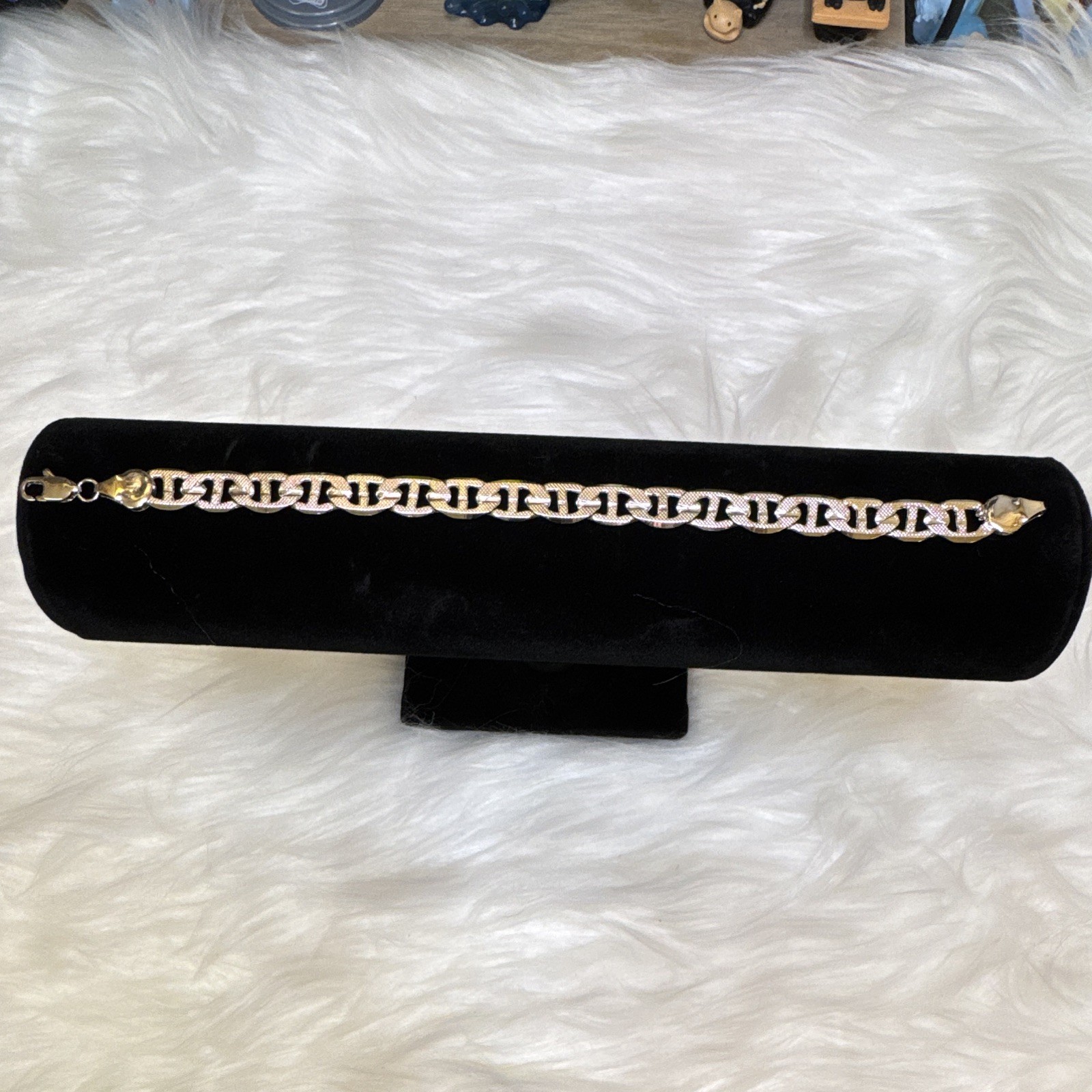 Mariner Link Bracelet 14K White Gold Filled, 8.5inch, 9.2mm, 14k Stamped