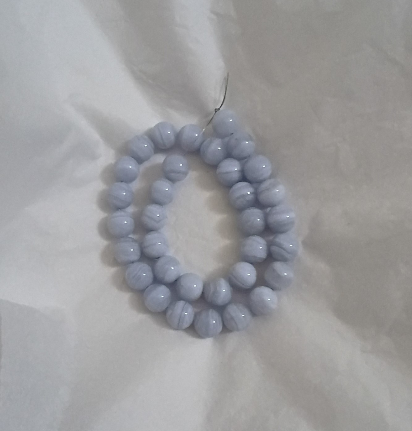 BLUE LACE AGATE 11.8-12MM ROUND BEADS – ONE (1) 15.5″ Strand – 5794E