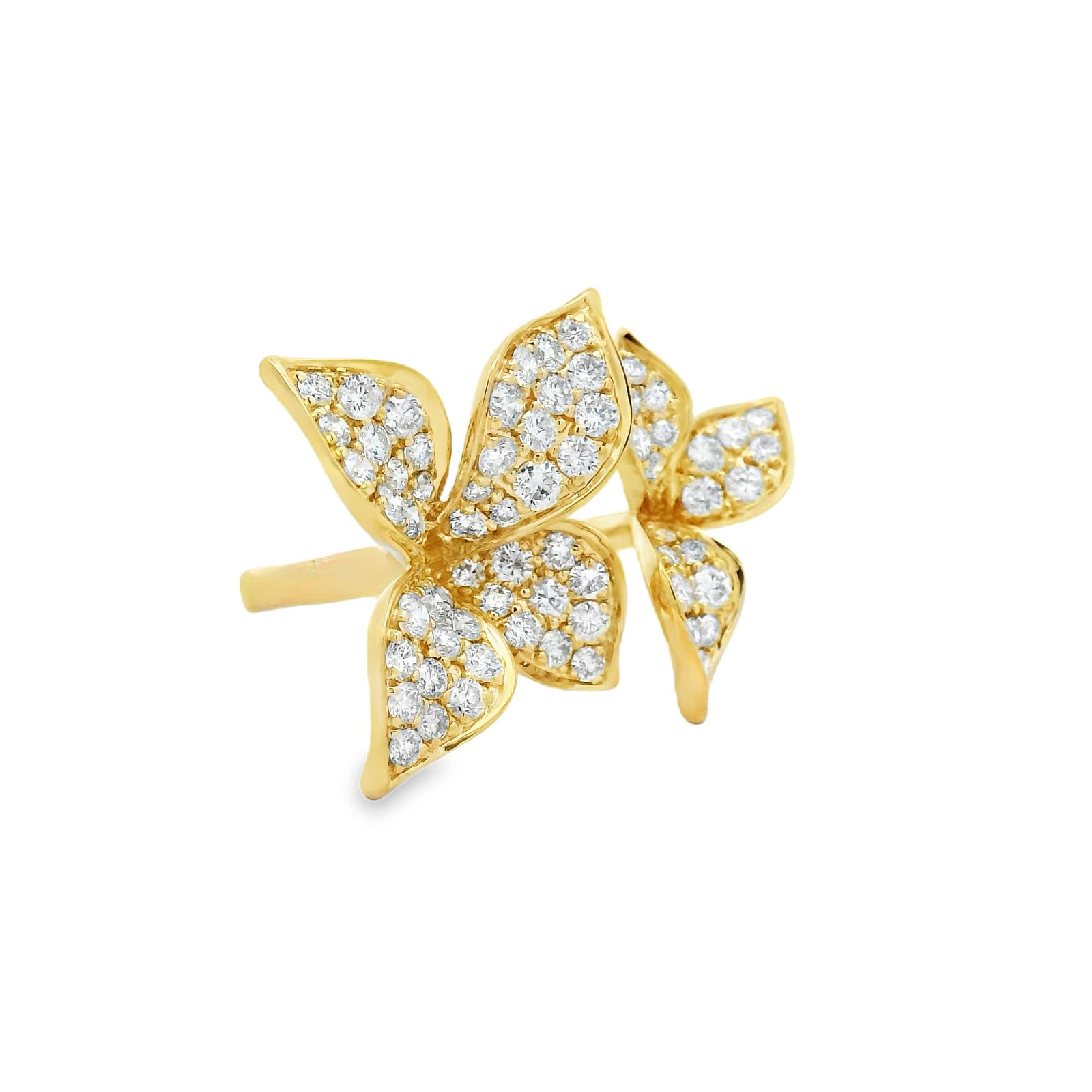 1.35ct Natural 68-Diamond Ring, 14k Multi-Tone Gold, Size 7