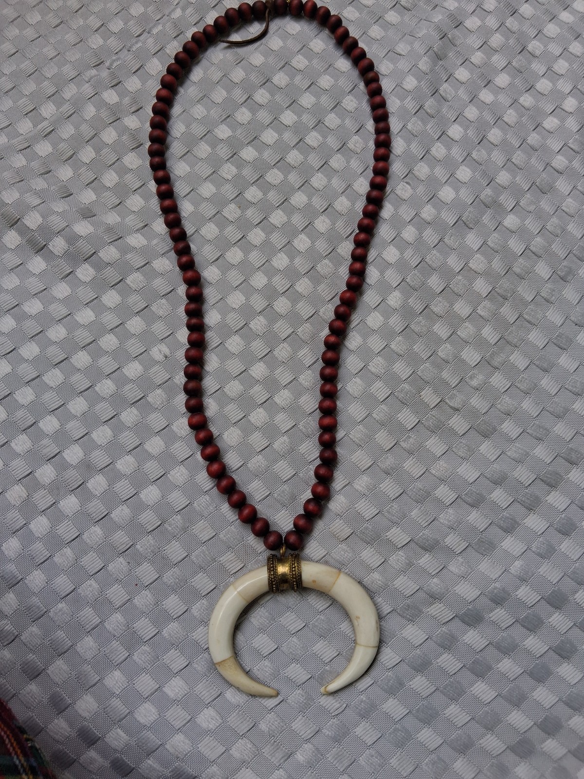 BOHO BEADS Tribal Ethnic Boho Style Necklace Wood Bone Wooden Beads