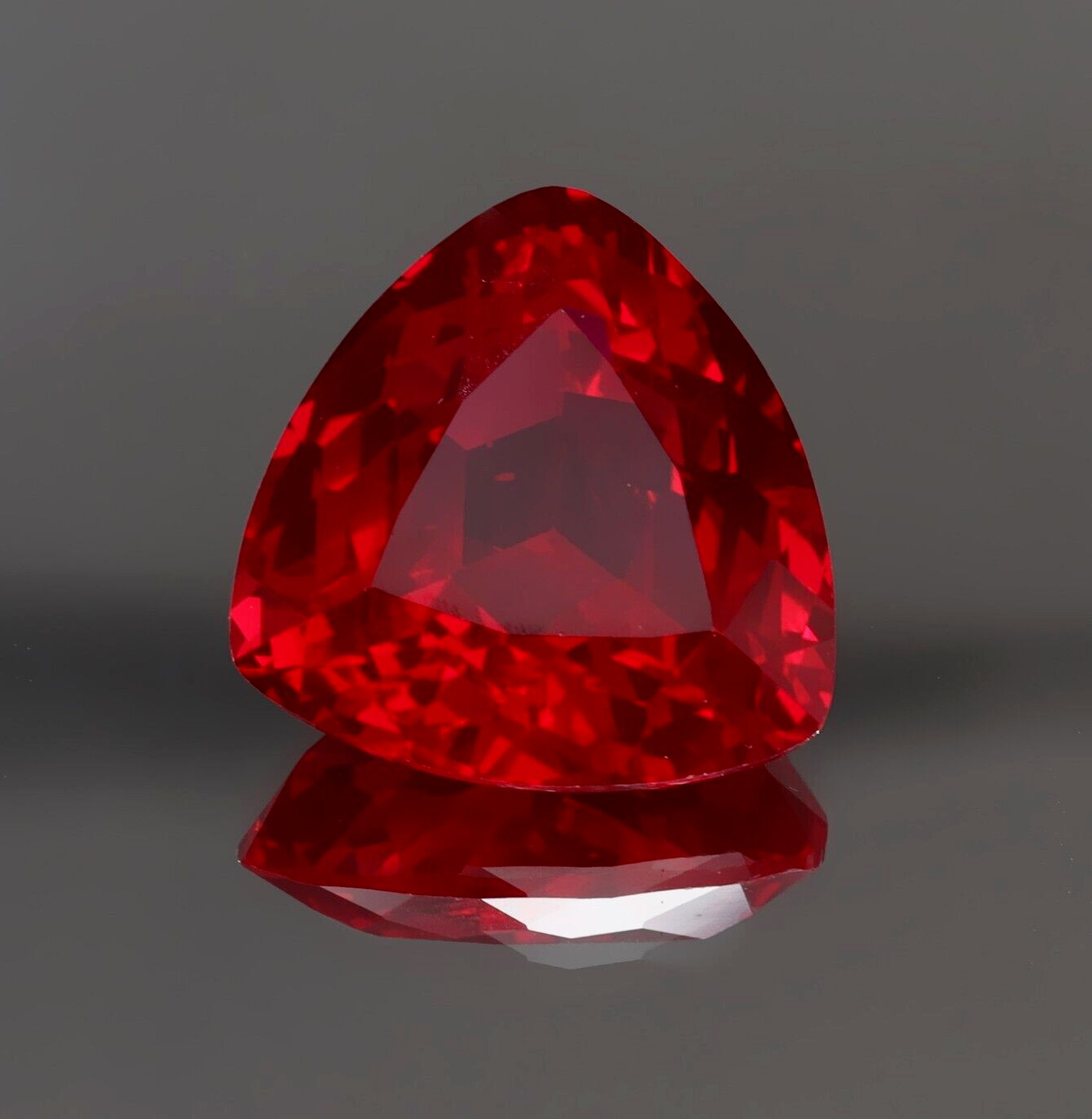 Certified 10.25 Ct Natural Trillion Cut Flawless Burmese Red Ruby Loose Gemstone