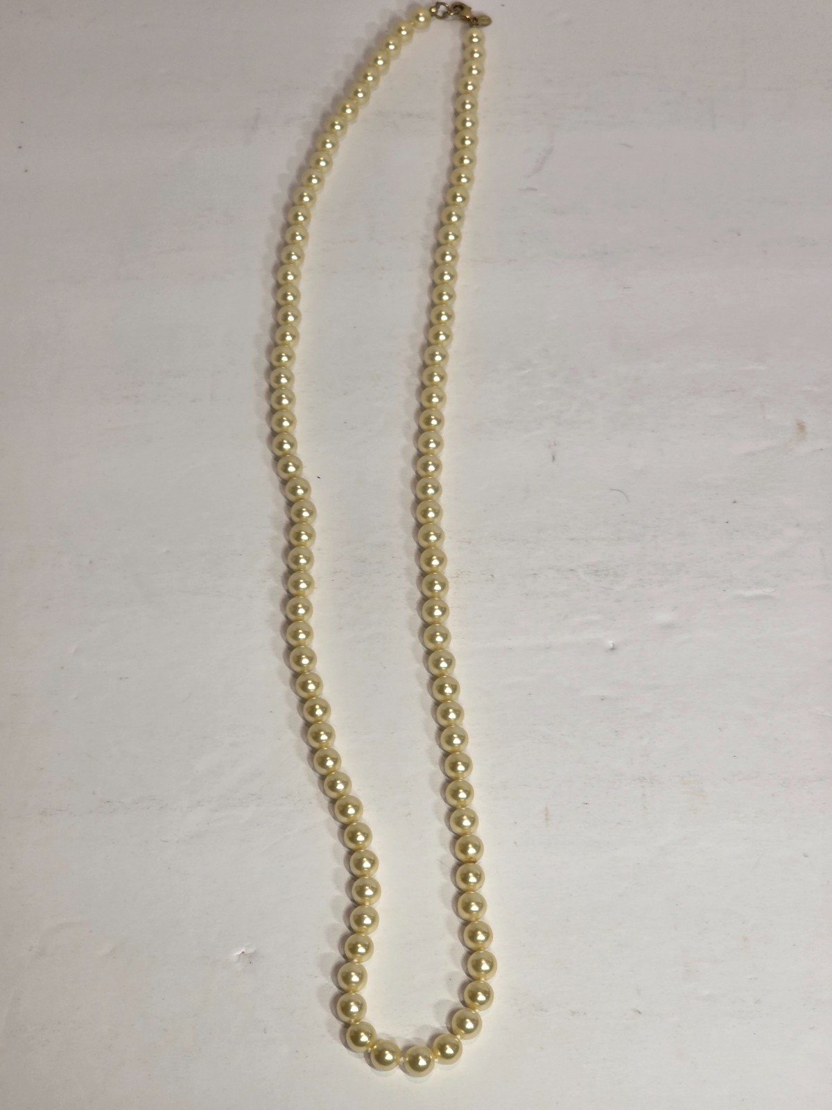 Vintage Monet Faux Pearl Necklace 30 Inch 7mm