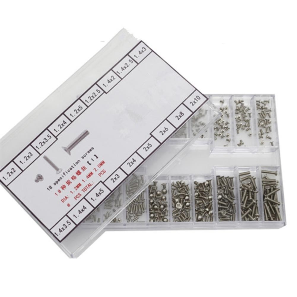 18 Different Sizes Silver Mini Steel Screws For Watch Back Case Or Eyeglasses A