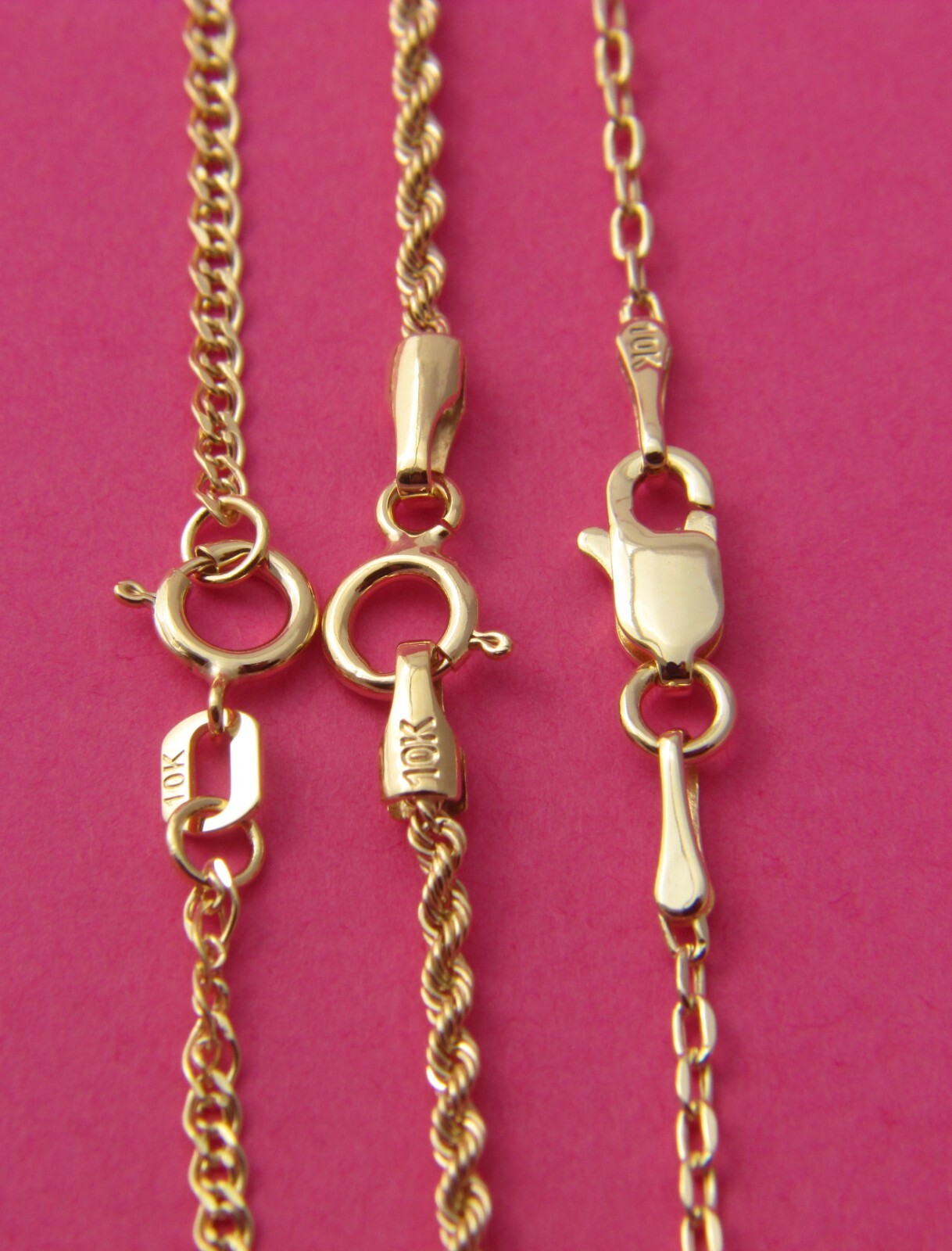 Real 10Kt Yellow Gold Rope/ Anchor / Nonna Chain Necklace real gold