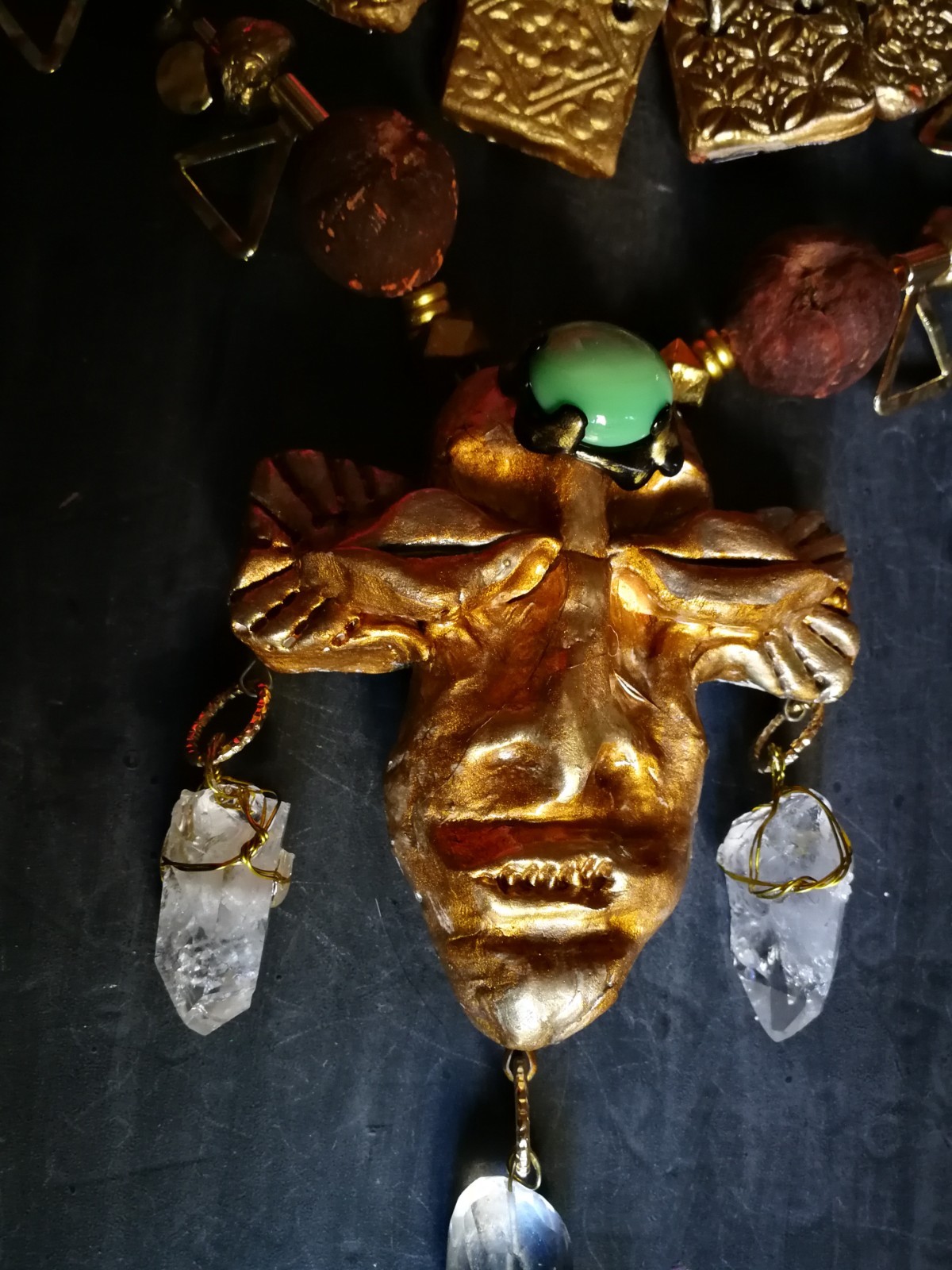 Statement Fine Jewelry Ethnic Glamour Gemstone Jewel Sculpture Tribal Mask Stone