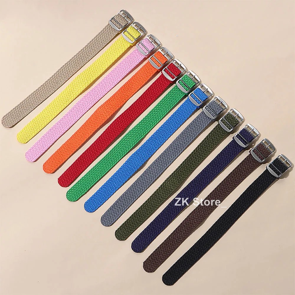 Nylon Watch Strap Perlon Woven One Piece Replacement Band 18mm 20mm 22mm