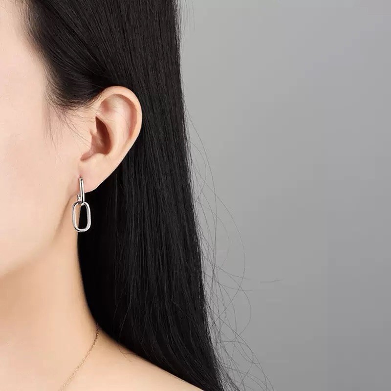Paperclip Link Chain Earrings 925 Sterling Silver Convertible Link Earrings 077