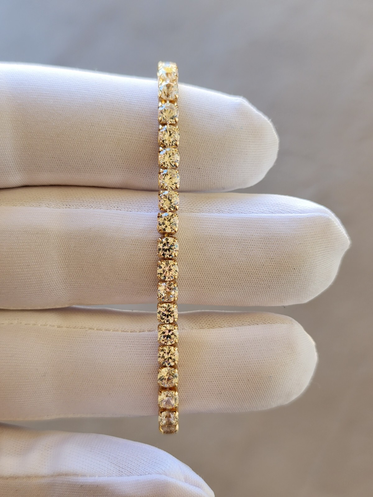 Gold Plated Tennis Bracelet With AAA Cubic Zirconia For Women, Hip Hop Jewelry