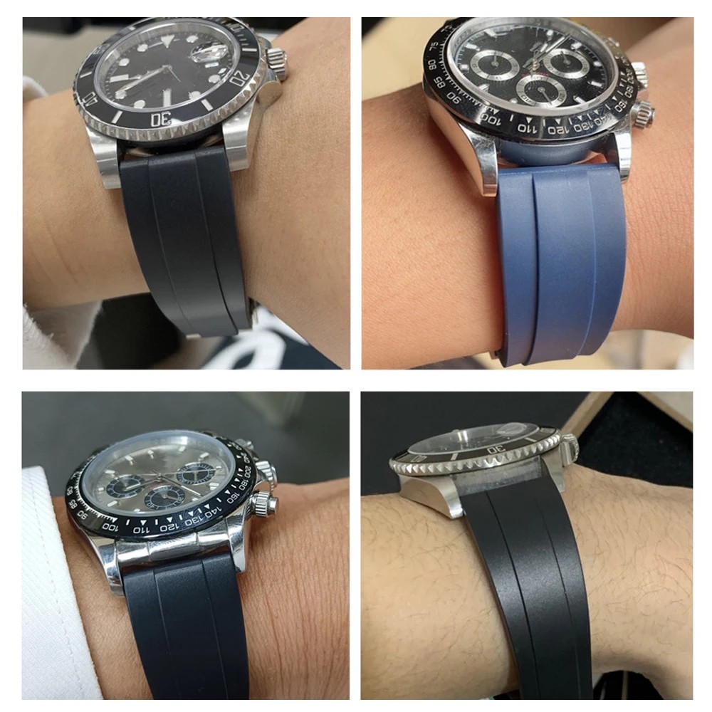 20MM RUBBER STRAP BAND FITS FOR ROLEX DATEJUST SUB GMT DAYTONA REPLACEMENT