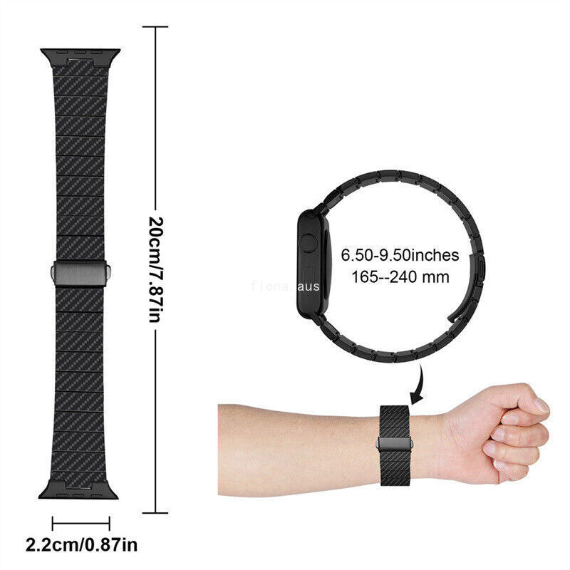 Carbon Fiber Lightweight Band For Apple Watch Ultra 2 1 Series10 9 8 7 6 5 4 SE