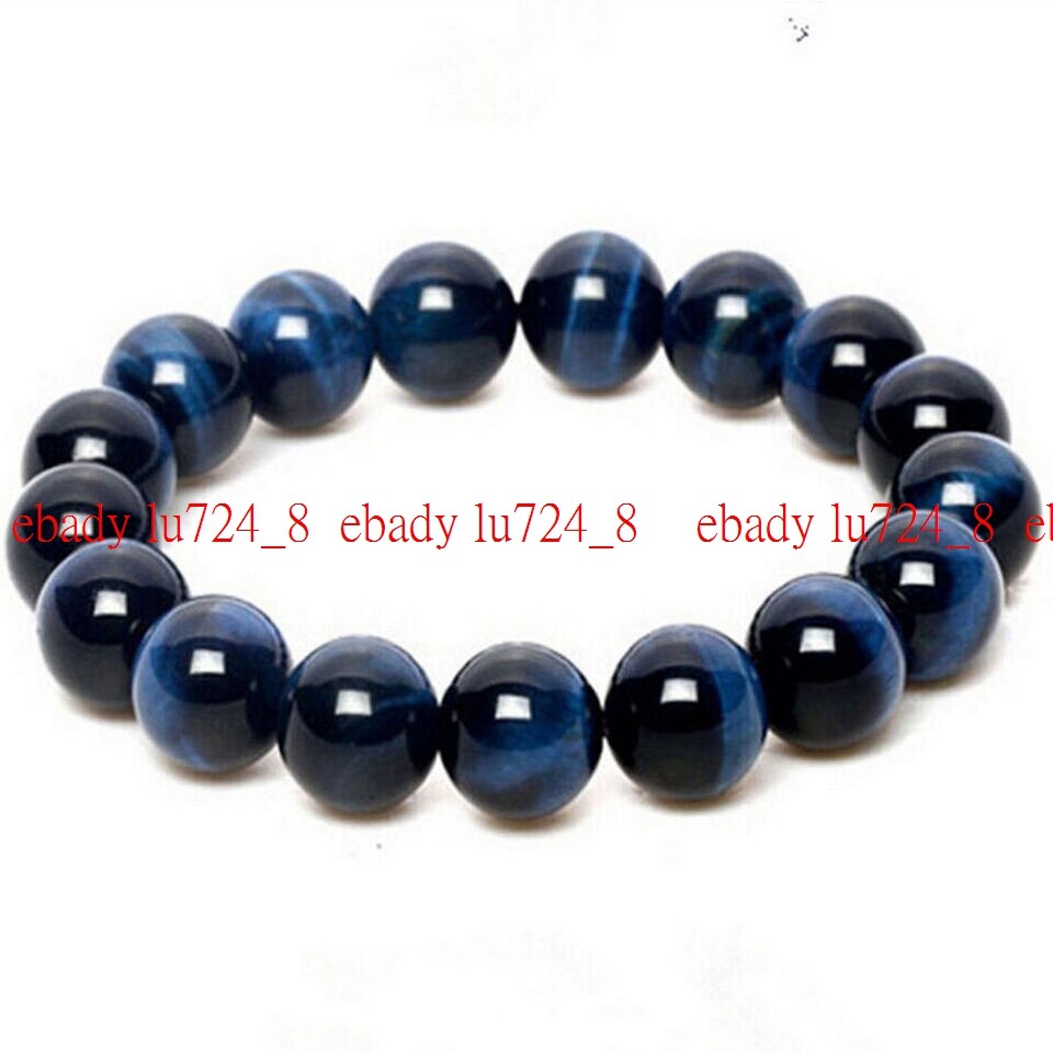 6/8/10/12/14mm Multicolor Tigers Eye Gemstone Round Beads Elastic Bracelet 7.5″