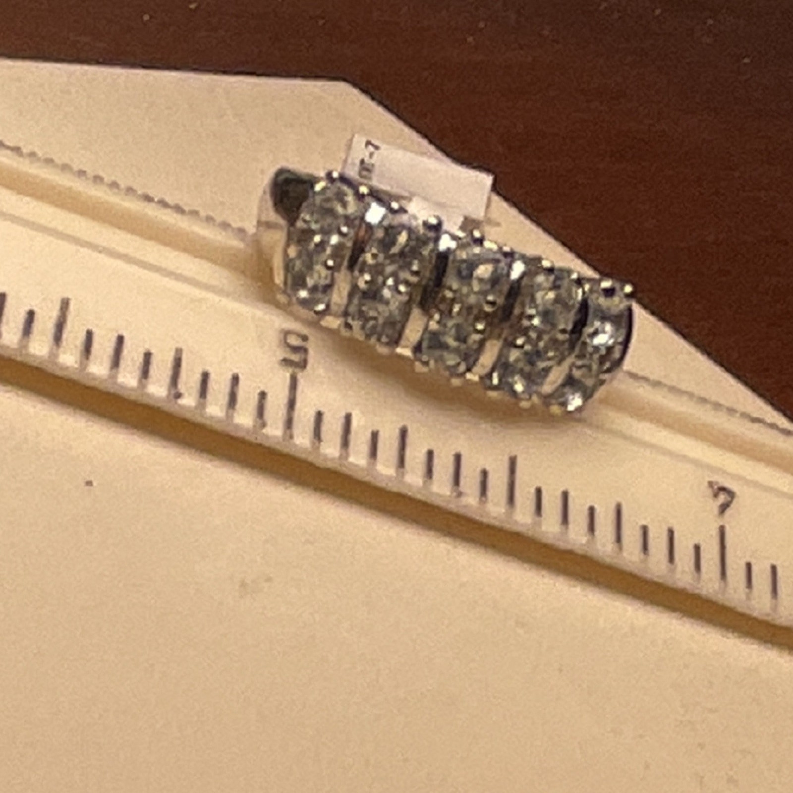 QJ 925 Sterling Silver Clear Stone Multi Row Ring Size 7 Tagged 5g