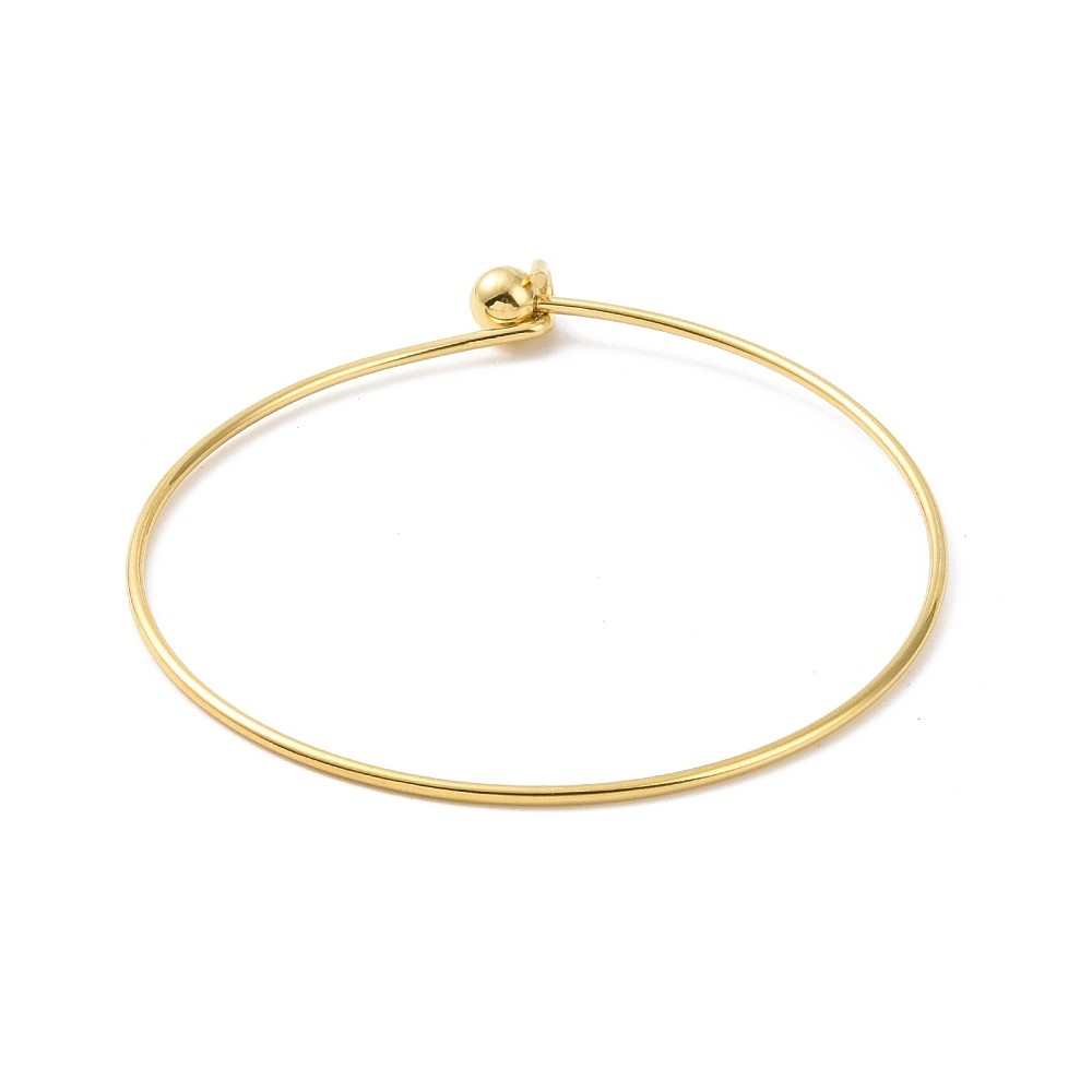 Bangle Stainless Steel Gold Silver Beaded Women Fashion Jewelry Gift T95