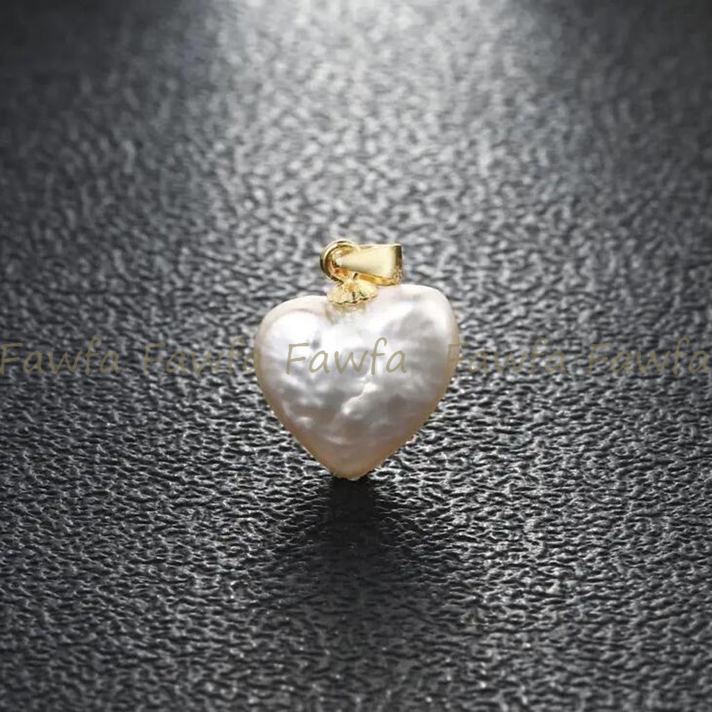 Genuine Natural 12mm White Heart Shaped Freshwater Pearl Pearl Pendant Jewelry