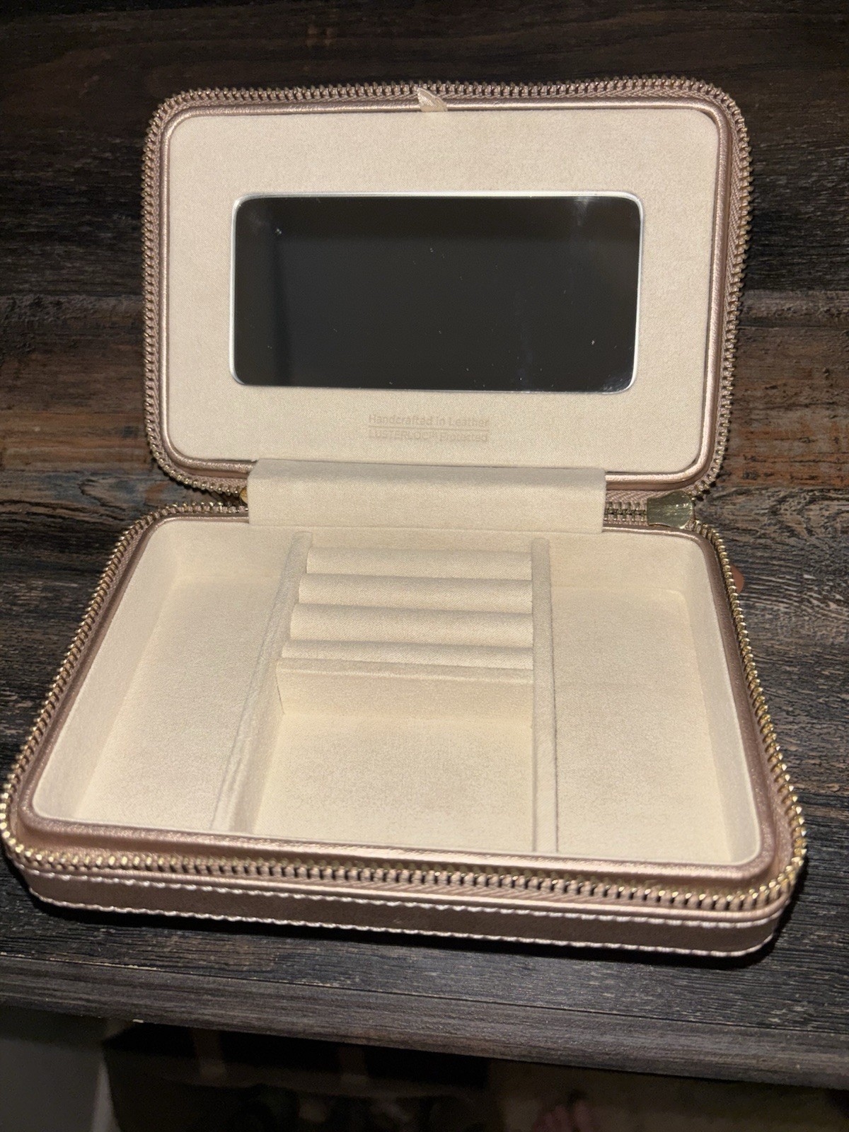 NEW Wolf Jewelry Zip Case Rose Gold