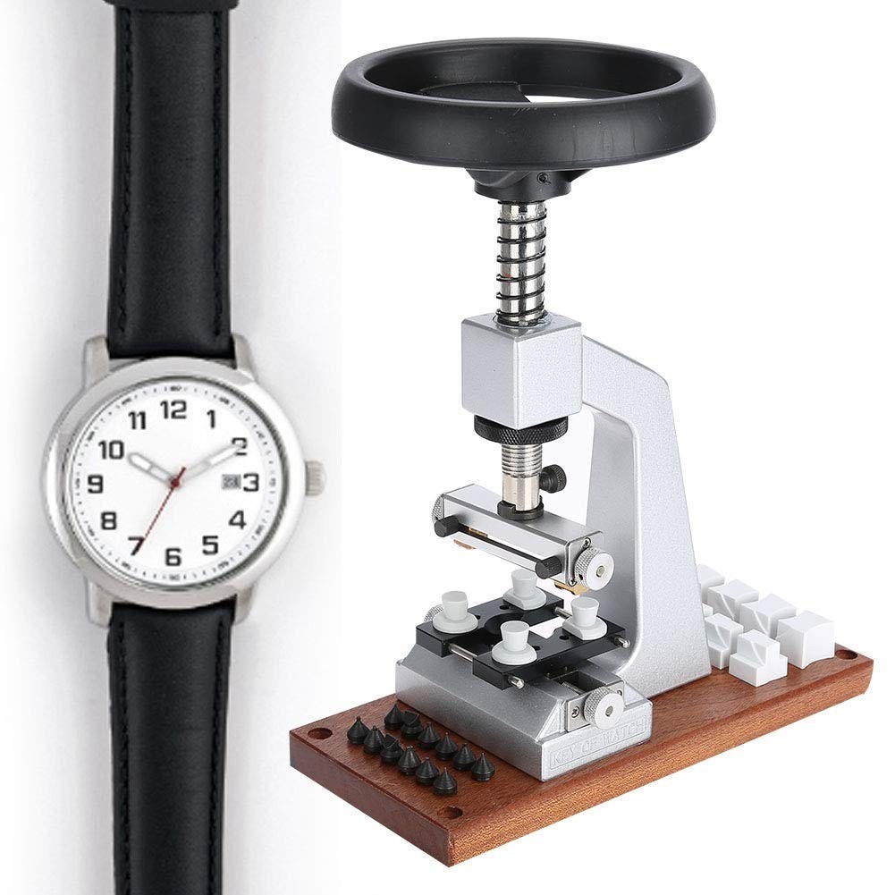 Professional Watch Case Opener Tool – Oyster Style Remover with 12 Chucks – Silv